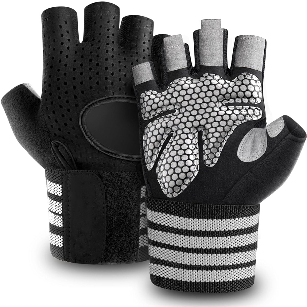 Crossfit Fitness Gear - ถุงมือฟิตเนสพร้อมที่รองรับข้อมือ, ถุงมือยกน้ำหนักกันลื่น, เหมาะสำหรับครอสฟิต, อุปกรณ์ออกกำลังกายที่จำเป็นสำหรับผู้ชายและผู้หญิง