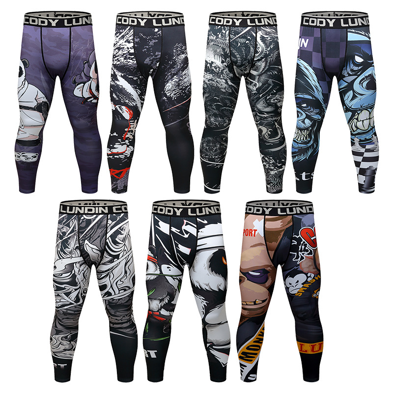Crossfit Victory - Gym กีฬา Leggings การบีบอัดการออกกำลังกายกางเกงวิ่งชายทอด Crossfit Workout