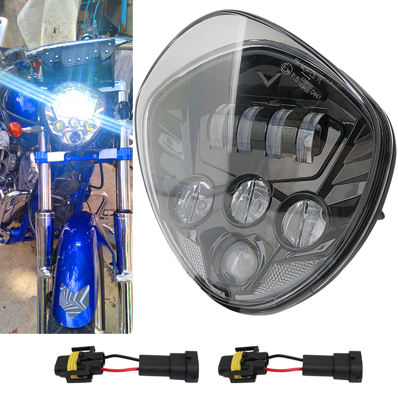 Crossfit Victory - ชุดไฟหน้ารถจักรยานยนต์ LED สีดำเหมาะสำหรับวิคตอรี่ แซค เนส ครอส