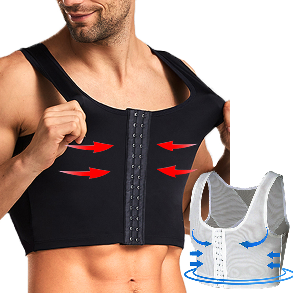 Crossfit Weight Vest - ผู้ชาย Gynecomastia Shaper เสื้อกั๊กหน้าท้องกระชับสัดส่วนหน้าอกควบคุม Shapewear สั้นเสื้อรัดตัว