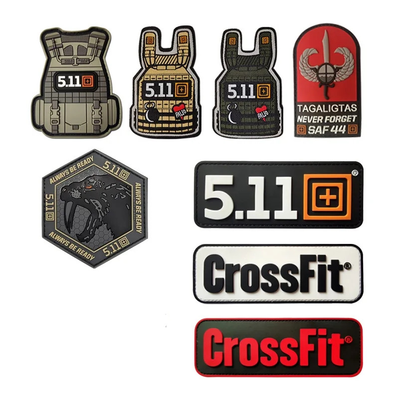 Crossfit Gear Bag - แผ่นปะติดเสื้อแบบทหาร 3 มิติ PVC แบบตีนตุ๊กแก สำหรับตกแต่งเสื้อผ้า