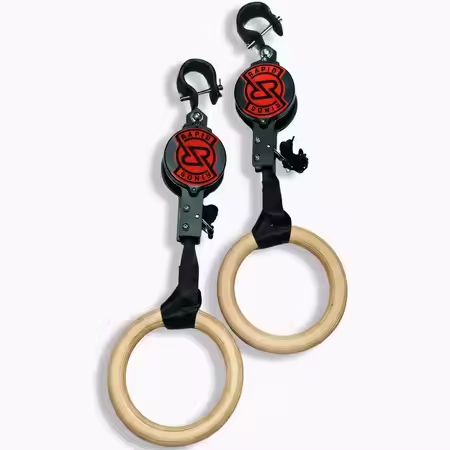 Gymnastic Ring Wood - ห่วงออกกำลังกายไม้เบิร์ช รับน้ำหนักได้มาก ปรับระดับได้ สำหรับยิมนาสติกที่บ้าน อุปกรณ์ออกกำลังกาย ห่วงดึงข้อ