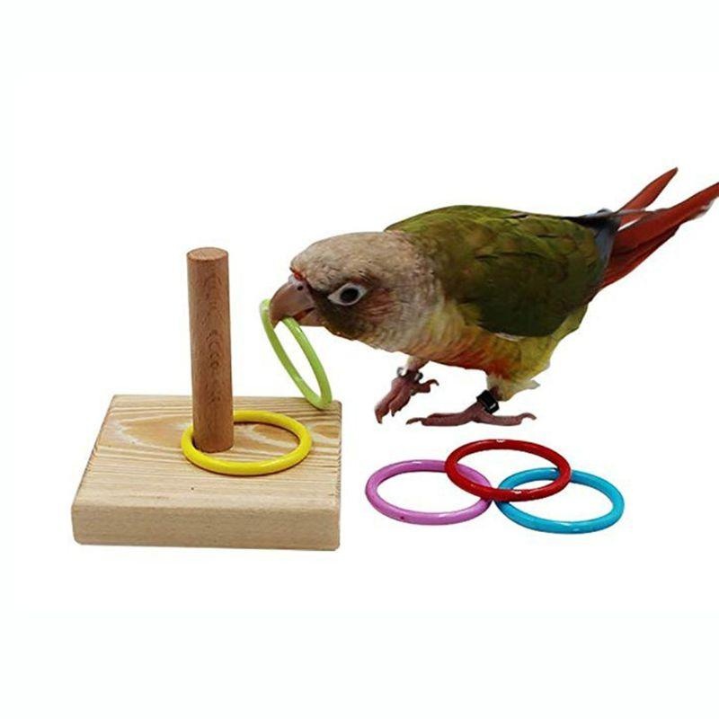 Gymnastic Ring Wood - BIRD การฝึกอบรมแหวนของเล่น Parrot ของเล่นเพื่อการศึกษาการฝึกอบรม Interactive BIRD