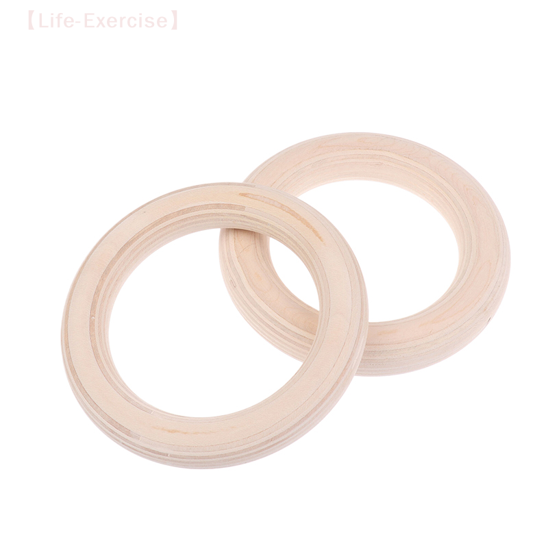 2 ชิ้น/คู่แหวนไม้แบบพกพา Cross - Gymnastic Ring Wood บทวิจารณ์และราคา