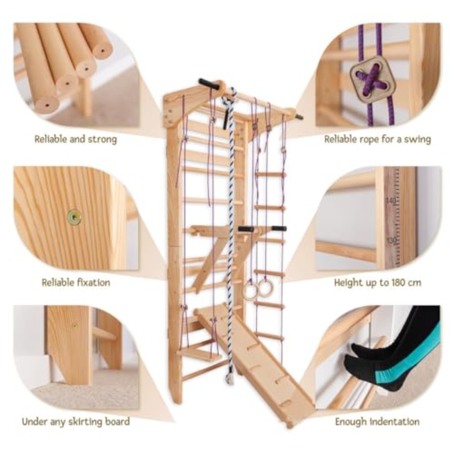 บาร์โหนติดผนังแบบสวีเดน สำหรับ - Gymnastic Ring Wood บทวิจารณ์และราคา