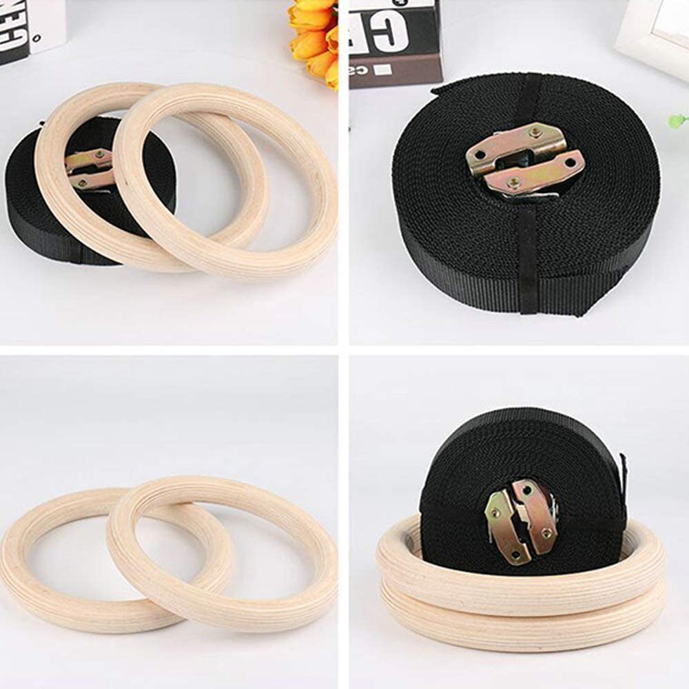 28/32 มม.ฟิตเนสไม้ยิมนาสติกแหว - Gymnastic Ring Wood บทวิจารณ์และราคา