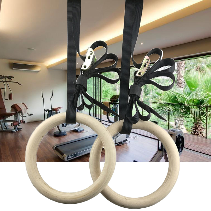 แหวนยิมนาสติกฟิตเนสพร้อมหัวเข็ - Gymnastic Ring Wood บทวิจารณ์และราคา