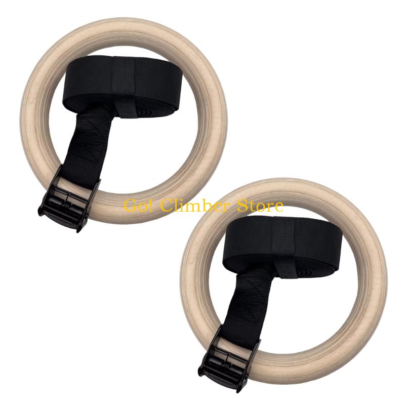 Q84C ไม้ปรับแหวนยิมนาสติกพร้อม - Gymnastic Ring Wood บทวิจารณ์และราคา