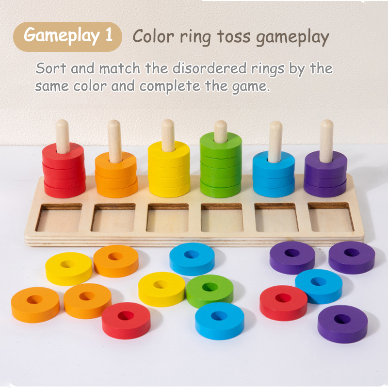 มอนเตสซอรี่ การฝึกความจำ เกมจั - Gymnastic Ring Wood บทวิจารณ์และราคา