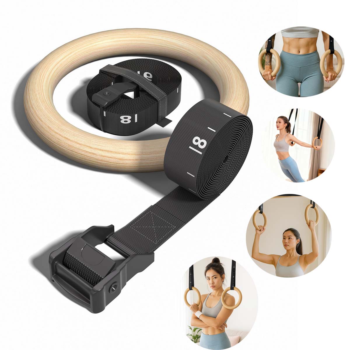 ห่วงยิมนาสติกไม้ปรับขนาดได้ 28 - Gymnastic Ring Wood บทวิจารณ์และราคา